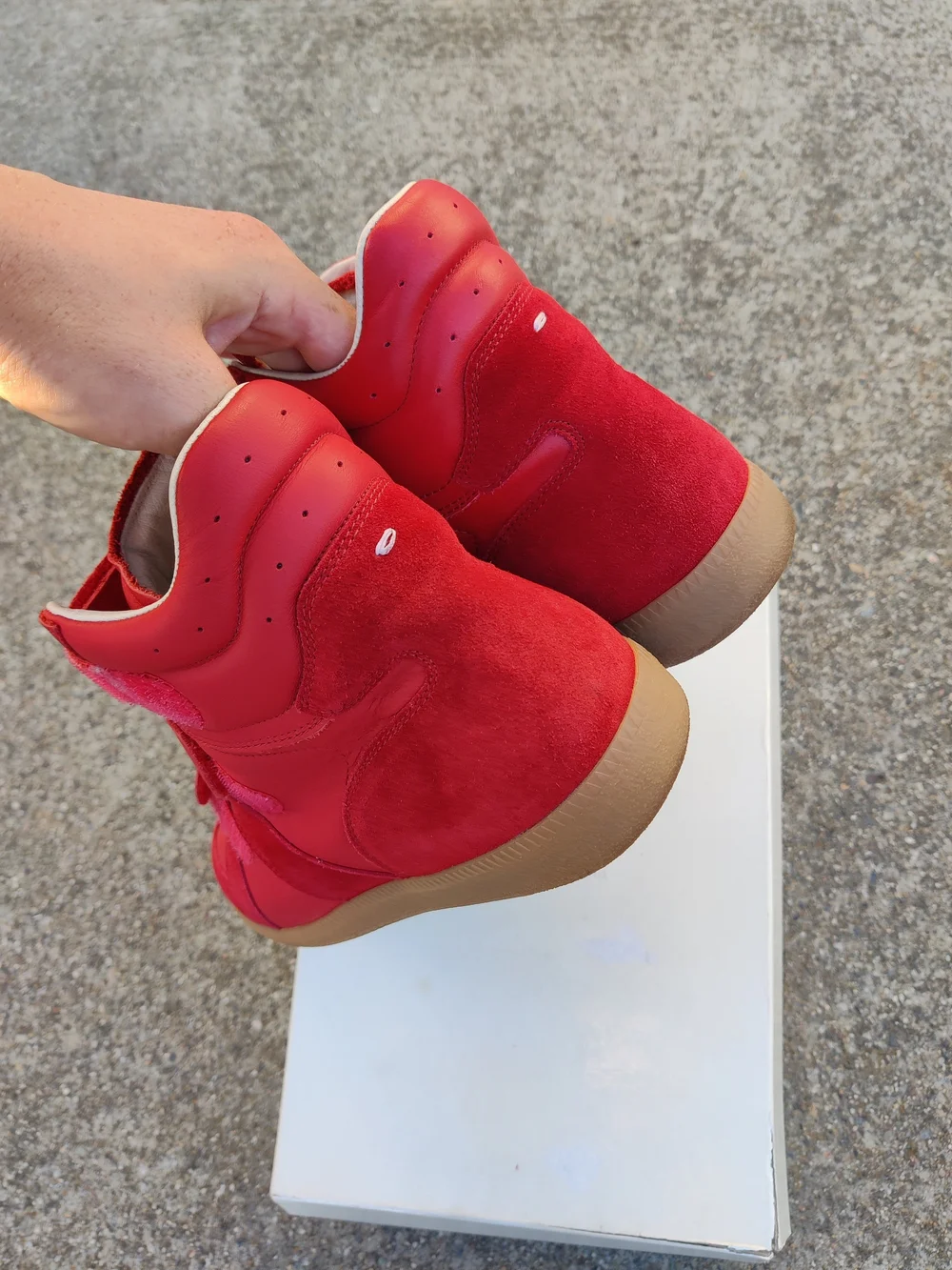 Maison Martin Margiela Red High-Top Velcro Sneakers MESSAGE MY NUMBER 5107534561